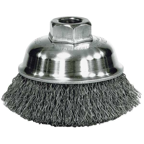 Weiler Crimped Wire Cup Wire Brush, 3-1/2" - 93436
