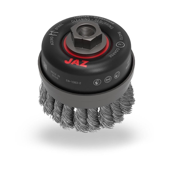 Jaz Twist Knot Wire Cup Brush, 2-3/4", .020", Steel - 72052