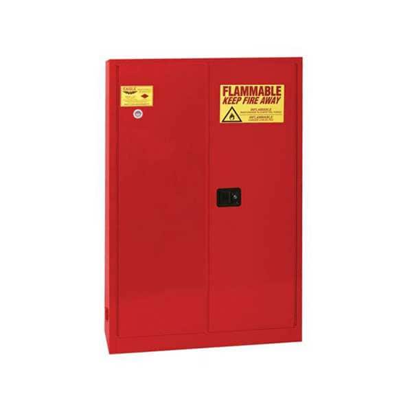 Eagle Flammables Safety Cabinet, 45 gal, 2 Shelves, Steel, 43 in W x 65 in H x 18 in D, Red - 1945XRED