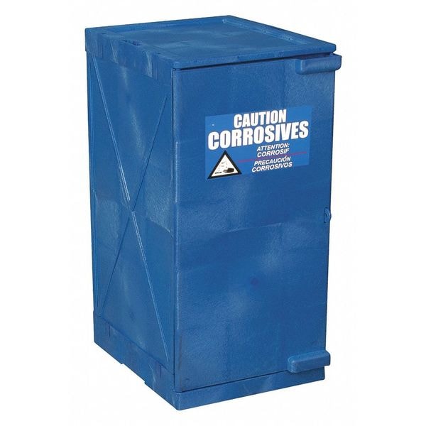 Eagle Mfg Corrosives Safety Cabinet, 12 gal, 2 Shelves, Polyethylene, 18 in W x 36 in H x 22 in D, Blue - M12CRA