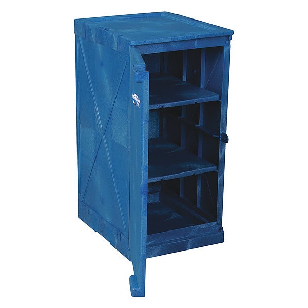 Eagle Mfg Corrosives Safety Cabinet, 12 gal, 2 Shelves, Polyethylene, 18 in W x 36 in H x 22 in D, Blue - M12CRA