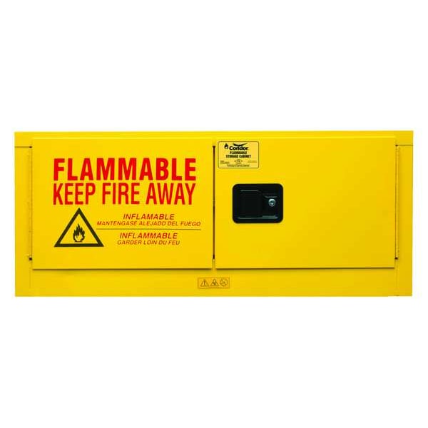 Condor Flammables Safety Cabinet, 12 gal, 1 Shelves, Steel, 43 1/4 in W x 18 1/4 in H x 18 1/4 in D - 45AE84