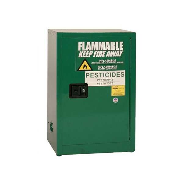 Eagle Pesticides Safety Cabinet, 20 gal, 1 Shelves, Steel, 23 1/4 in W x 35 in H x 18 in D, Green - PEST25X