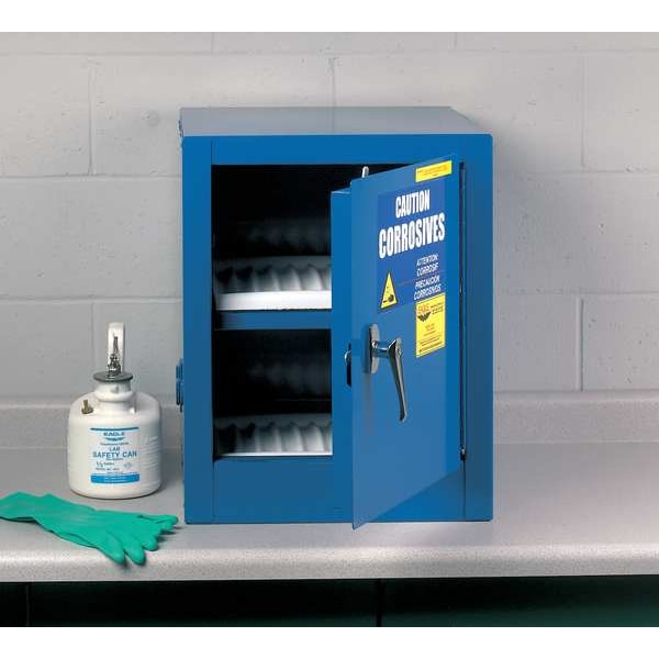 Eagle Mfg Corrosives Safety Cabinet, 4 gal, 1 Shelves, Steel, 17 in W x 22 in H x 17 in D, Blue - CRA1904X