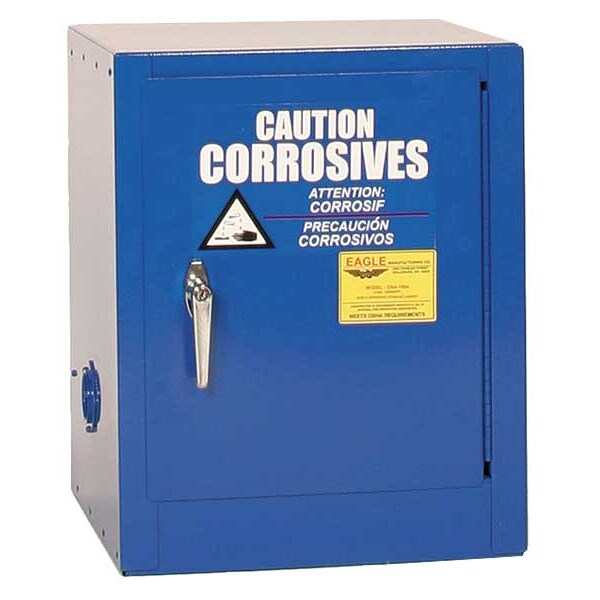 Eagle Mfg Corrosives Safety Cabinet, 4 gal, 1 Shelves, Steel, 17 in W x 22 in H x 17 in D, Blue - CRA1904X