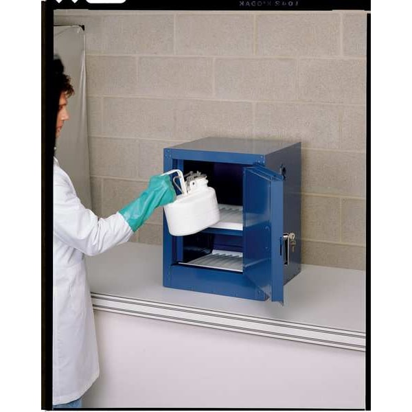 Eagle Mfg Corrosives Safety Cabinet, 4 gal, 1 Shelves, Steel, 17 in W x 22 in H x 17 in D, Blue - CRA1904X