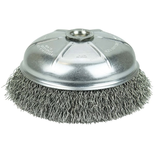 Weiler 6" Crimped Wire Cup Brush .020" Steel Fill 5/8"-11 UNC Nut - 14076