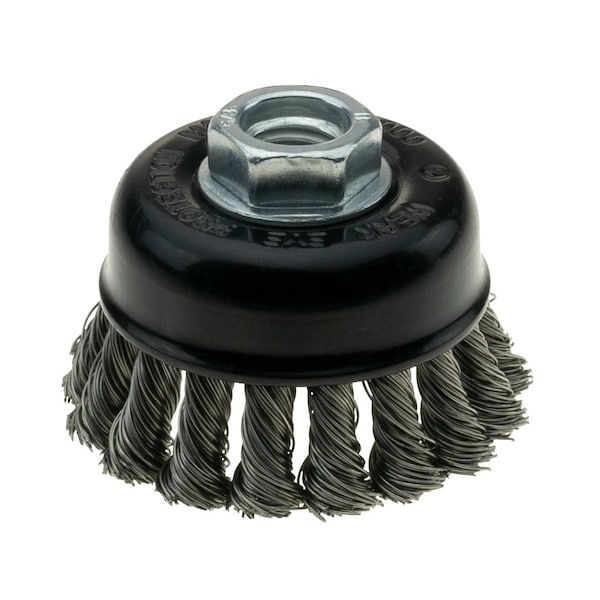 Powerweld Cup Brush, 3 in., Stainless Steel - PWCB3K58SS