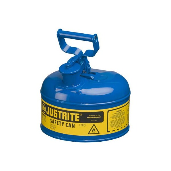 Justrite Safety Can, Steel, 1 gal, Blue, 9 1/2 in Dia. - 7110300
