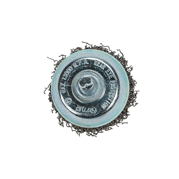 Forney Command PRO Cup Brush Crimped, 1-1/2 in x .014 in x 1/4 in Shank - 60004