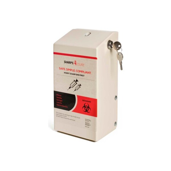 Post Medical Wall Mount Enclosure with Lock and Key, For 1.5 Qt. WD Series Sharps Containers - 150-S