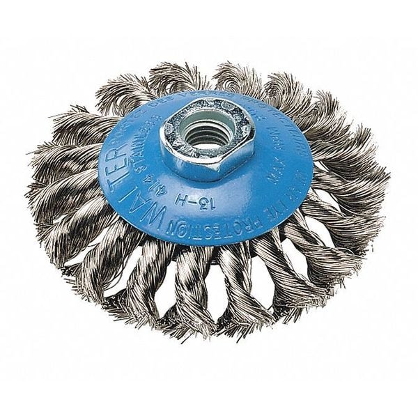 Walter Surface Technologies Saucer Cup Brush Knot-twist 4" X 5/8"-11 - 13H414