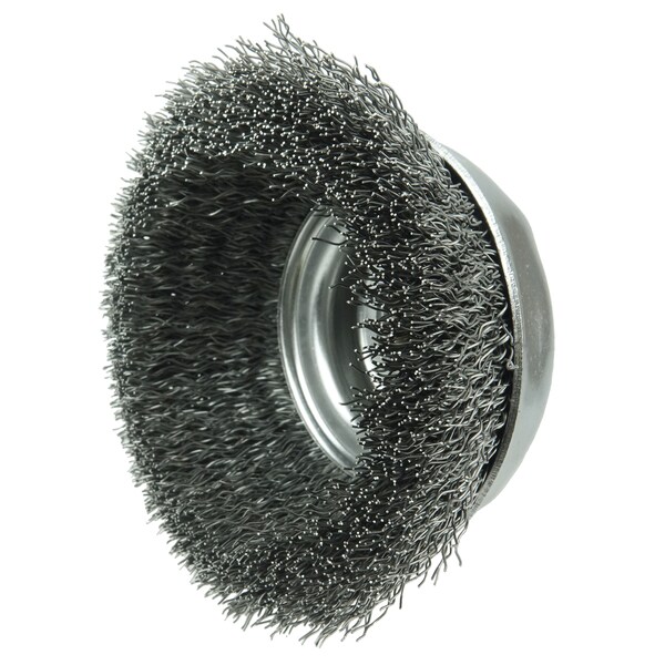 Weiler 5" Crimped Wire Cup Brush .020" Steel Fill 5/8"-11 UNC Nut - 14216