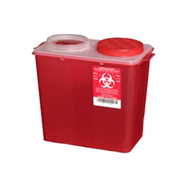 Ppi Plasti-Products 8-Quart Big Mouth Sharps Container, Red, Case of 20 - 146008