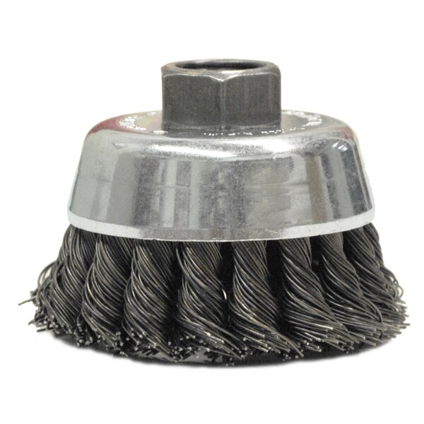 Weiler 2-3/4" Single Row Hurricane Knot  Cup Brush.020" , 5/8"-11 UNC Nut - 13712