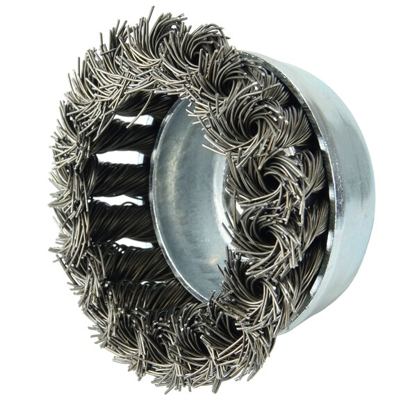 Weiler 2-3/4" Single Row Hurricane Knot  Cup Brush.020" , 5/8"-11 UNC Nut - 13712