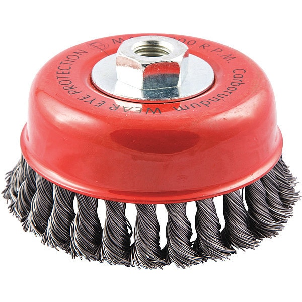 Zoro Select Cup Brush, Wire 0.020" dia., Carbon Steel - 66254442955
