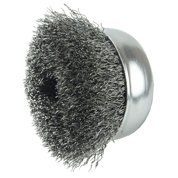 Weiler 3" Crimped Wire Cup Brush .014" Steel Fill 3/8"-24 UNF Nut - 13243