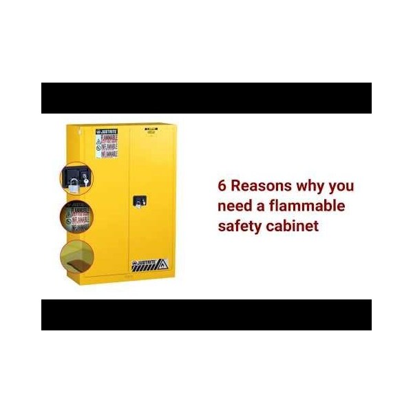 Justrite SAFETY CABINET 17 GAL 1 SHELF YELLOW - JT8917008