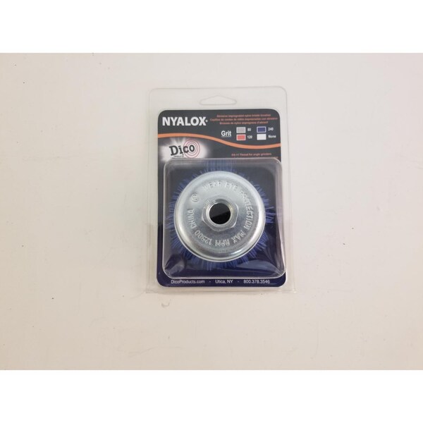 Dico Dico Nyalox 2.5 in. D X 1/4 in. X 1/4 in. D Crimped Nylon Mandrel Mounted Cup Brush 4500 rpm 1 pc - 541-786-2-1/2