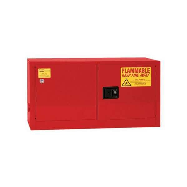 Eagle Flammables Safety Cabinet, 15 gal, 1 Shelves, Steel, 43 in W x 24 in H x 18 in D, Red - ADD15XRED