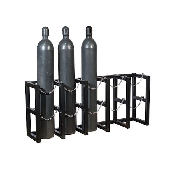 Justrite Cylinder Tube Rack, 5 Wide x 1 Deep, 70"W x 16"D x 30"H, 5 Cylinder Cap. - 35166