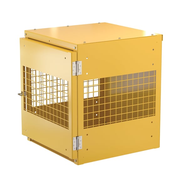 Vestil Yellow Cylinder Storage Vertical 4 Cylinder Capacity Knock Down - CYL-V-4-KD