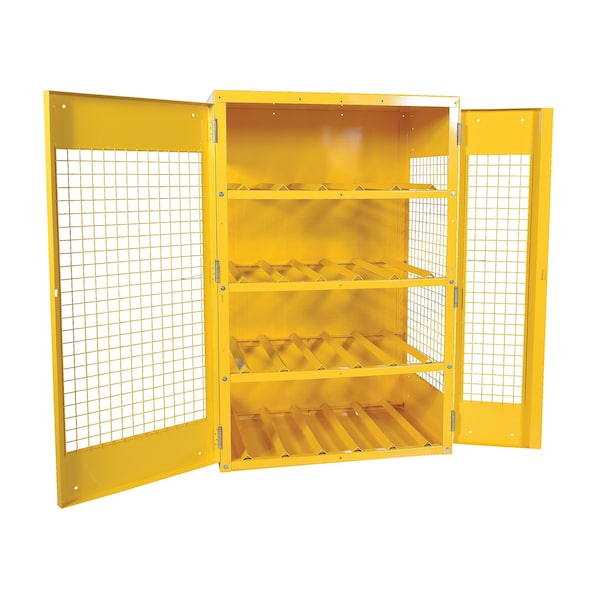 Vestil Yellow Cylinder Cabinet Horizontal 12 Cylinder Capacity - CYL-H-12