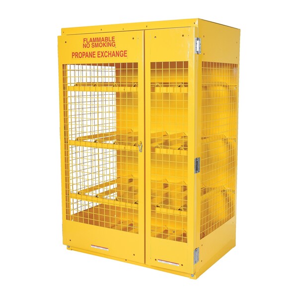 Vestil Yellow Cylinder Cabinet Horizontal 12 Cylinder Capacity - CYL-H-12