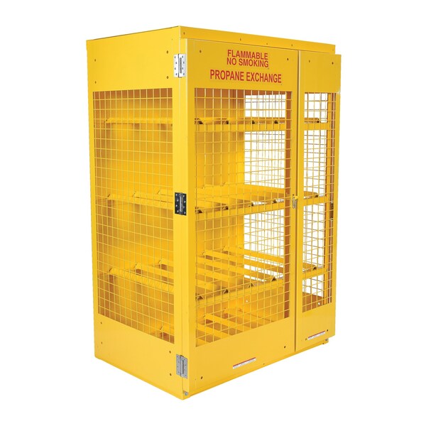 Vestil Yellow Cylinder Cabinet Horizontal 12 Cylinder Capacity - CYL-H-12