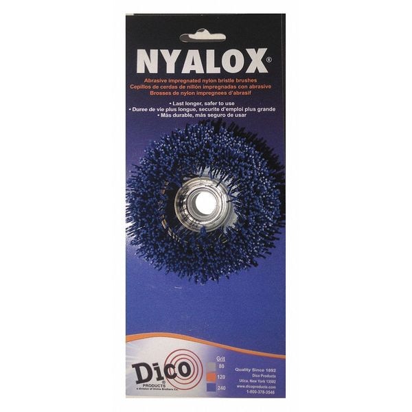 Nyalox By Dico Nyalox Cup Brush, 240 Grit, Blue, 3" 5/8-11 - 7200009