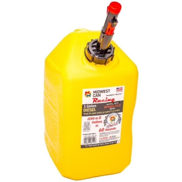 Midwest Can 5 gal Racing Diesel Can, Yellow, 4PK - 6010