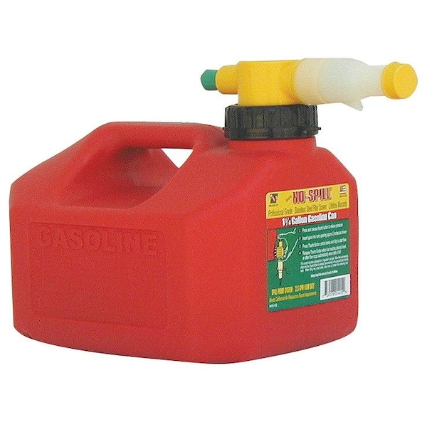 Sunbelt Fuel Can, No-Spill CARB Gas Can (1.25 gallon) 10" x8" x9" - A-B1NS1415