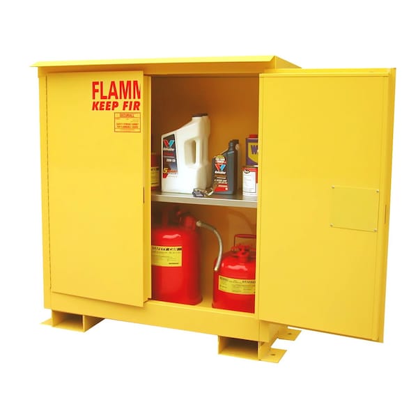 Securall Weatherproof Flammable Storage, 30 gal, 1 Shelves, Galvannealed Steel, 43 in W x 48 in H x 18 in D - A130WP1
