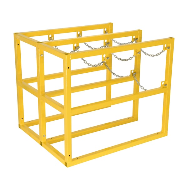 Vestil Yellow Cylinder Barricade Extension Rack 3 Cylinder Capacity - CYL-FMSR-3-EXT