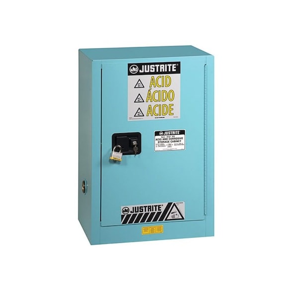 Justrite 15 gal, 1 Shelves, 18-Gauge Steel, 23.25 in W x 44 in H x 18 in D, Blue - 891522