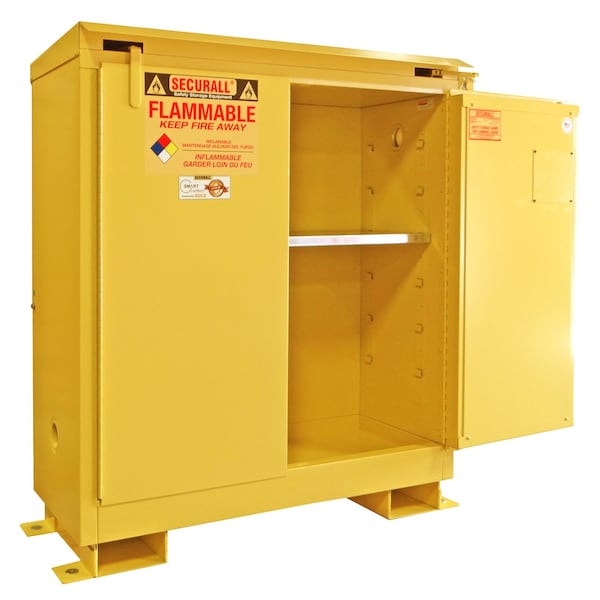 Securall Weatherproof Flammable Storage, 30 gal, 1 Shelves, Galvannealed Steel, 43 in W x 50 in H x 18 in D - A330WP1