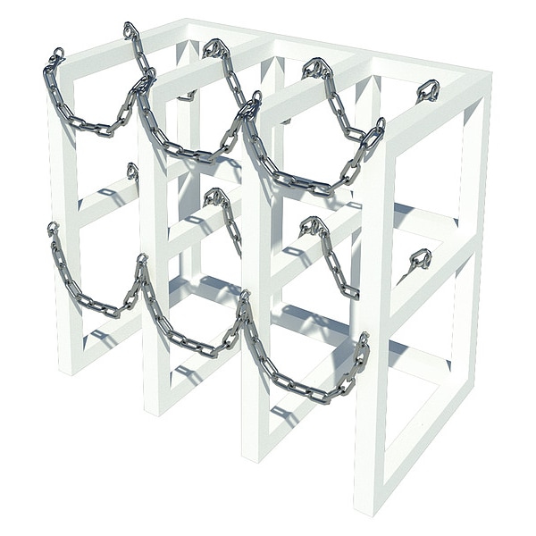 Instock Gas Cylinder Rack, 30" W, 48" D, 30" H - GRCRFM2X3