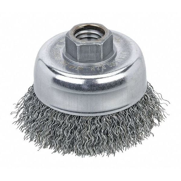 Dynabrade Wire Cup Brush, 3"x0.014 5/8-11, Steel - 78782