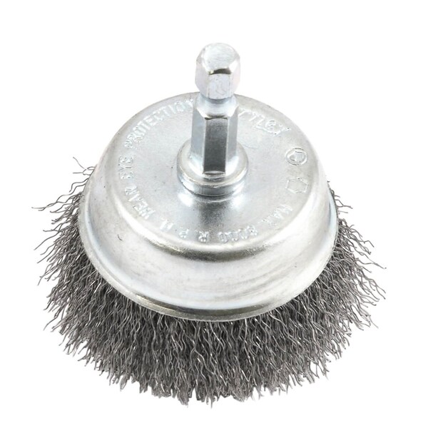 Forney Cup Brush, Crimped, 2 in x .008 in x 1/4 in Hex Shank - 72730