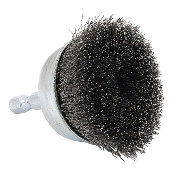 Forney Cup Brush, Crimped, 2 in x .008 in x 1/4 in Hex Shank - 72730