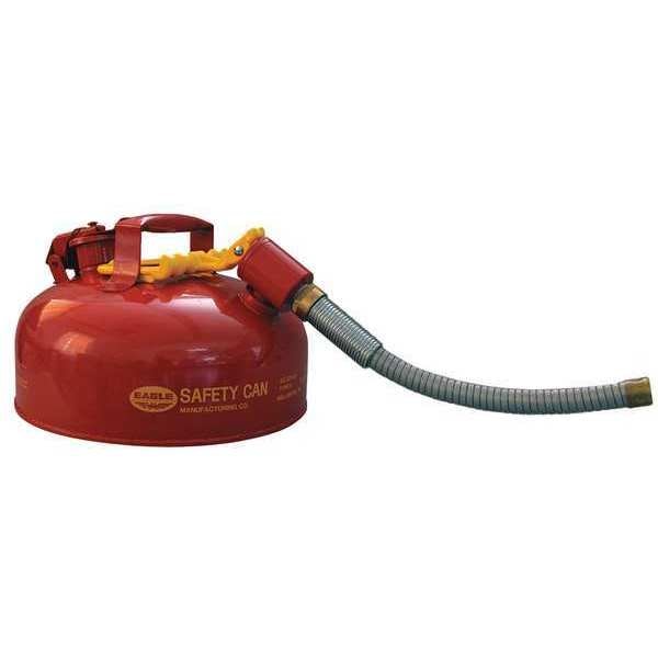 Eagle Mfg Safety Can, Galvanized steel, 1 gal, Red, 11 1/4 in Dia., Flammables - U211S