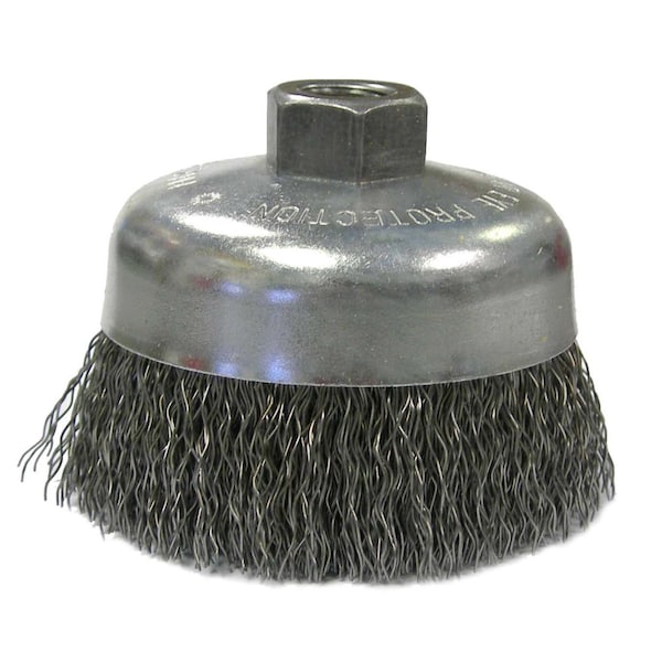 Weiler Wolverine 6" Crimped Wire Cup Brush .020" Steel Fill 5/8"-11 UNC Nut - 36237