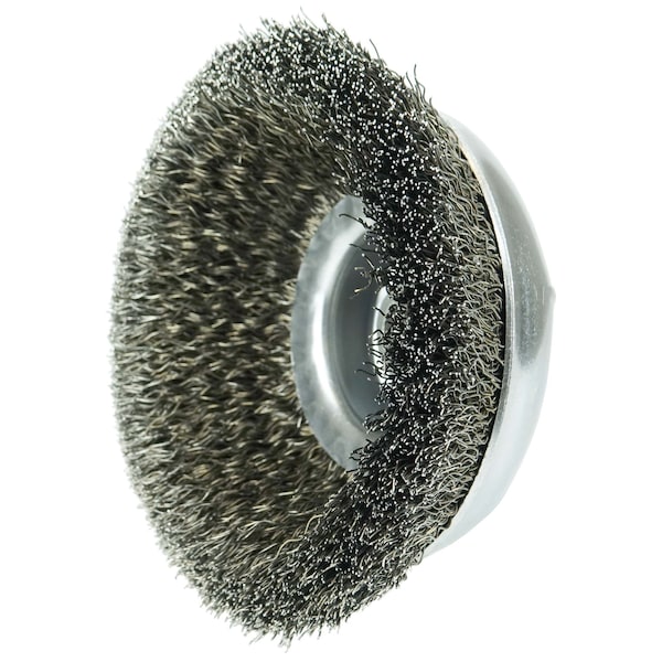 Weiler Wolverine 6" Crimped Wire Cup Brush .020" Steel Fill 5/8"-11 UNC Nut - 36237