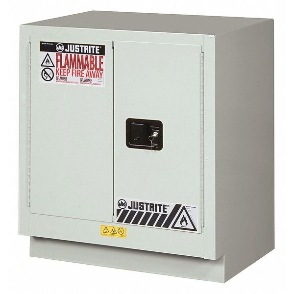 Justrite Corrosive Safety Cabinet, 19 gal, 1 Shelves, Steel, 30 in W x 35-3/4" H x 21-5/8 in D - 8831072