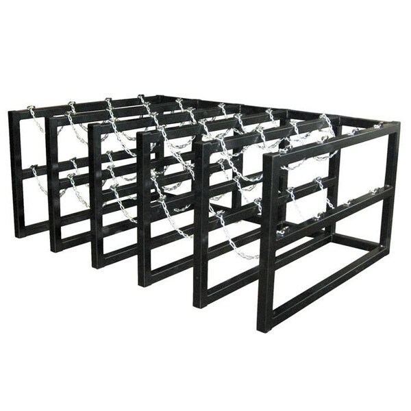 Justrite Cylinder Tube Rack, 5 Wide x 4 Deep, 70"W x 50"D x 30"H, 20 Cylinder Cap. - 35182