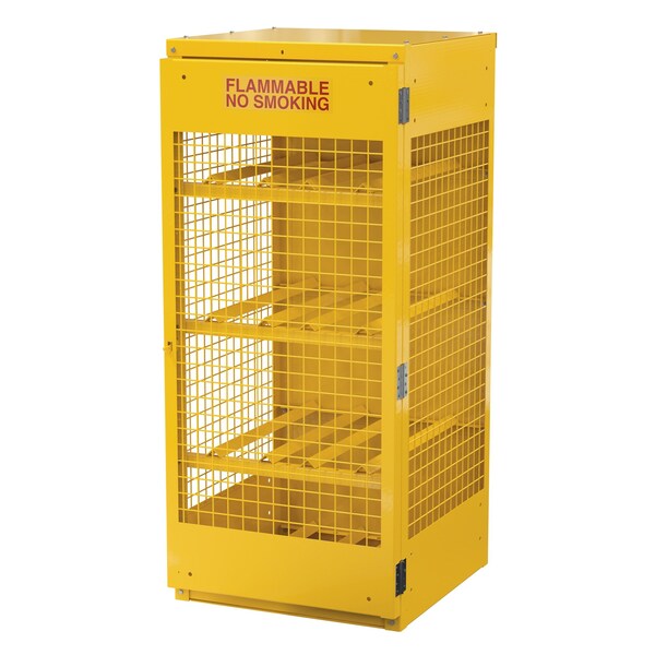 Vestil Yellow Cylinder Cabinet Horizontal 8 Cylinder Capacity Knock Down - CYL-H-8-KD
