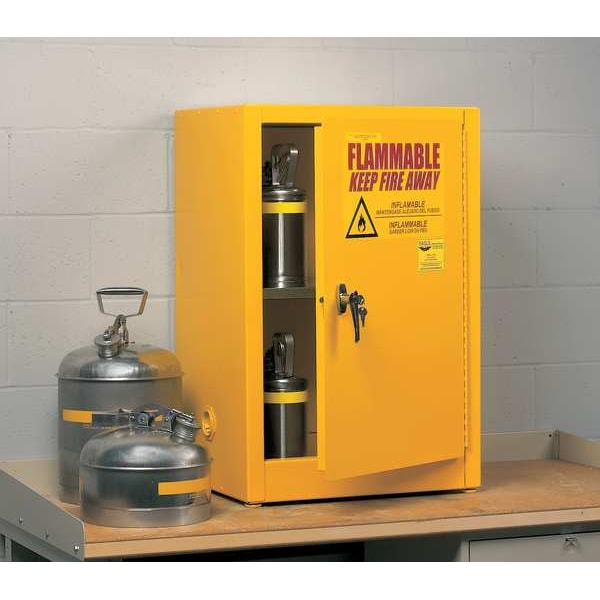 Eagle Mfg Flammables Safety Cabinet, 4 gal, 1 Shelves, Steel, 17 in W x 22 in H x 17 in D, Beige - 1903XBEI