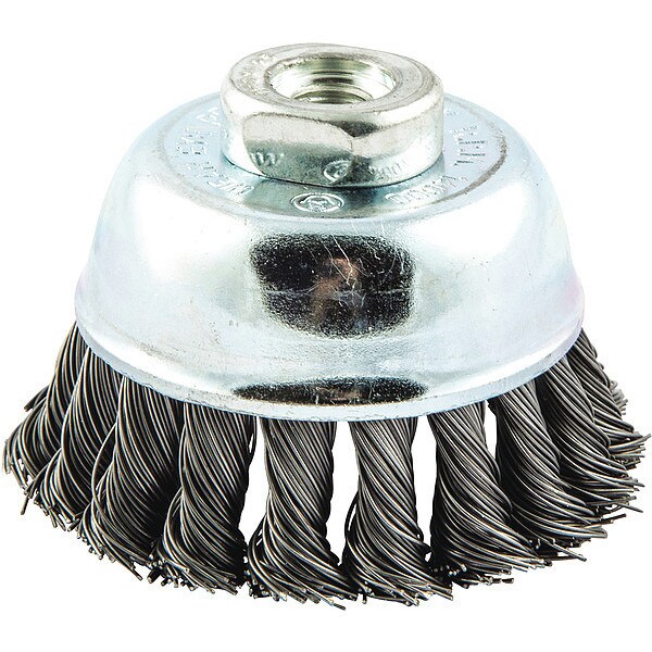 Zoro Select Cup Brush, Wire 0.020" dia., Carbon Steel - 66252838781