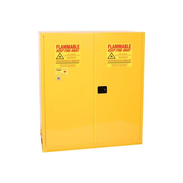 Justrite 110 gal, 1 Shelves, 18-Gauge Steel, 34 in W x 65 in H x Yellow - HAZ5510X